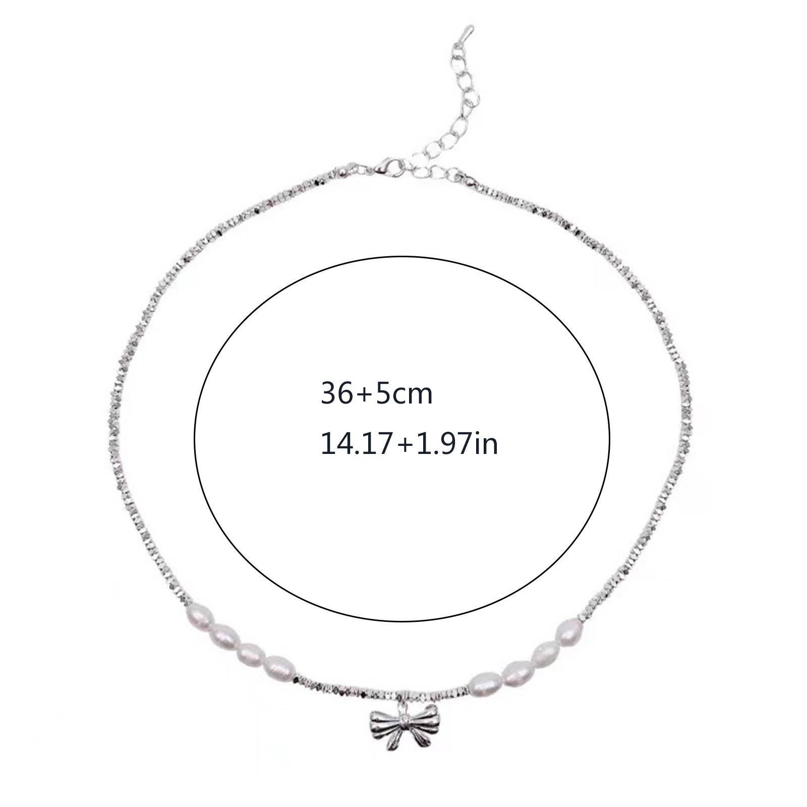 Simple Bowknot Pendant Necklace Clavicle Chain Adjustable