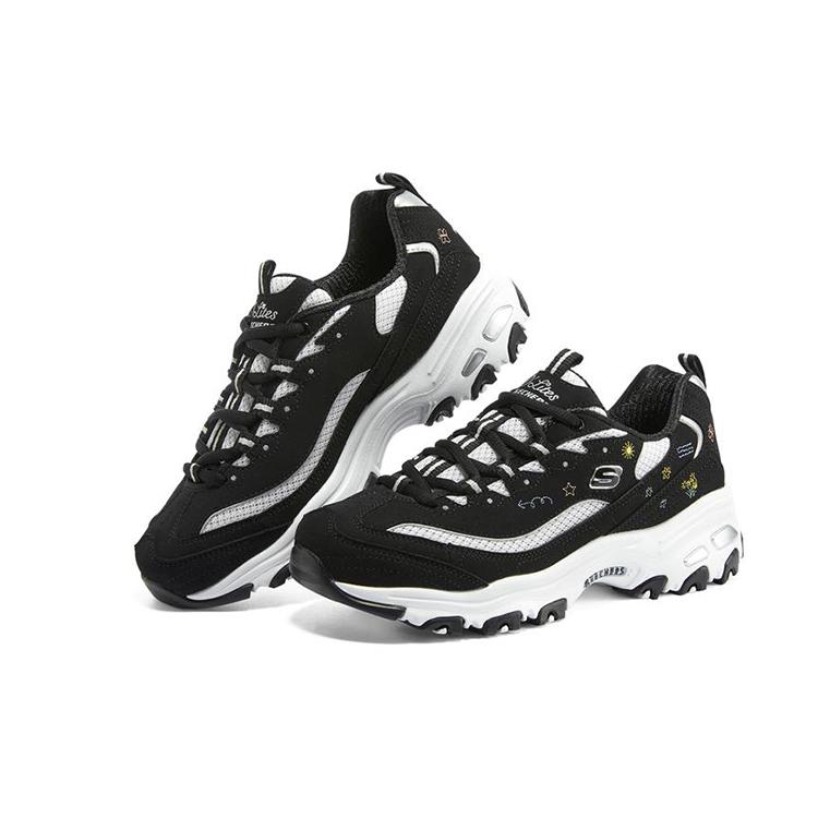 Skechers D'Lites 1.0 'Black White' Women's (Unisex) Chunky Sneakers 896155 BKW