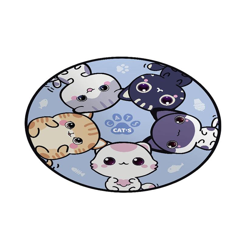 

1PC ПВХ спальня підлогові наклейки тварин круглий приліжковий килимок мультфільм підлогові наклейки нековзні прикраси для дому