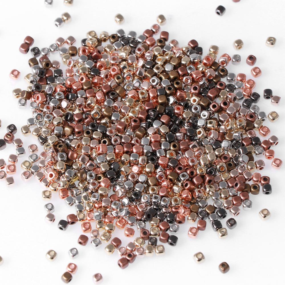 

800pcs CCB Square with Rounded Corners Beads 3mm Mixed Color for DIY Jewelry Necklace Making Accessories 3mm
