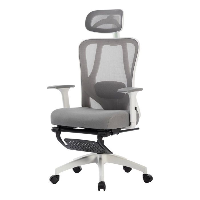 Sevencomfort-Chaise De Bureau Ergonomique Avec Siège Réglable-chaise De Bureau Respirante Avec Support Lombaire-charge 200KG-gris