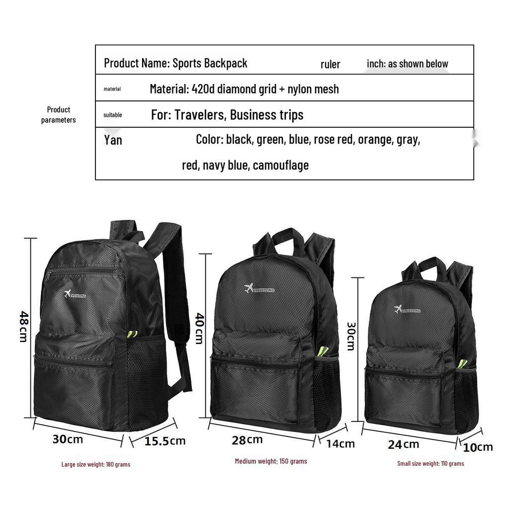 New Ultralight Foldable Travel Backpack for Hiking & Camping - Large Capacity