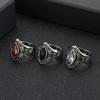 Retro Titanium Steel Creative Hand Jewelry, Stainless Steel Ruby Engraved Men'S Ring Personality Ring