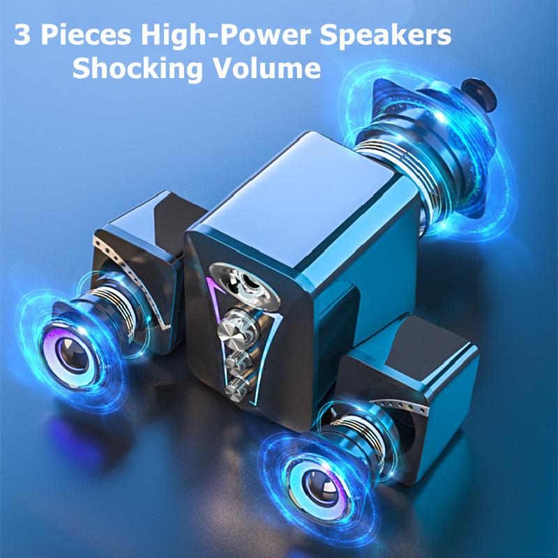 Universal Full Range 3D Computer Speakers 3.5mm Jack Wired Bluetooth Desktop Sound Box Stereo Subwoofer Bass for Laptop Phone TV