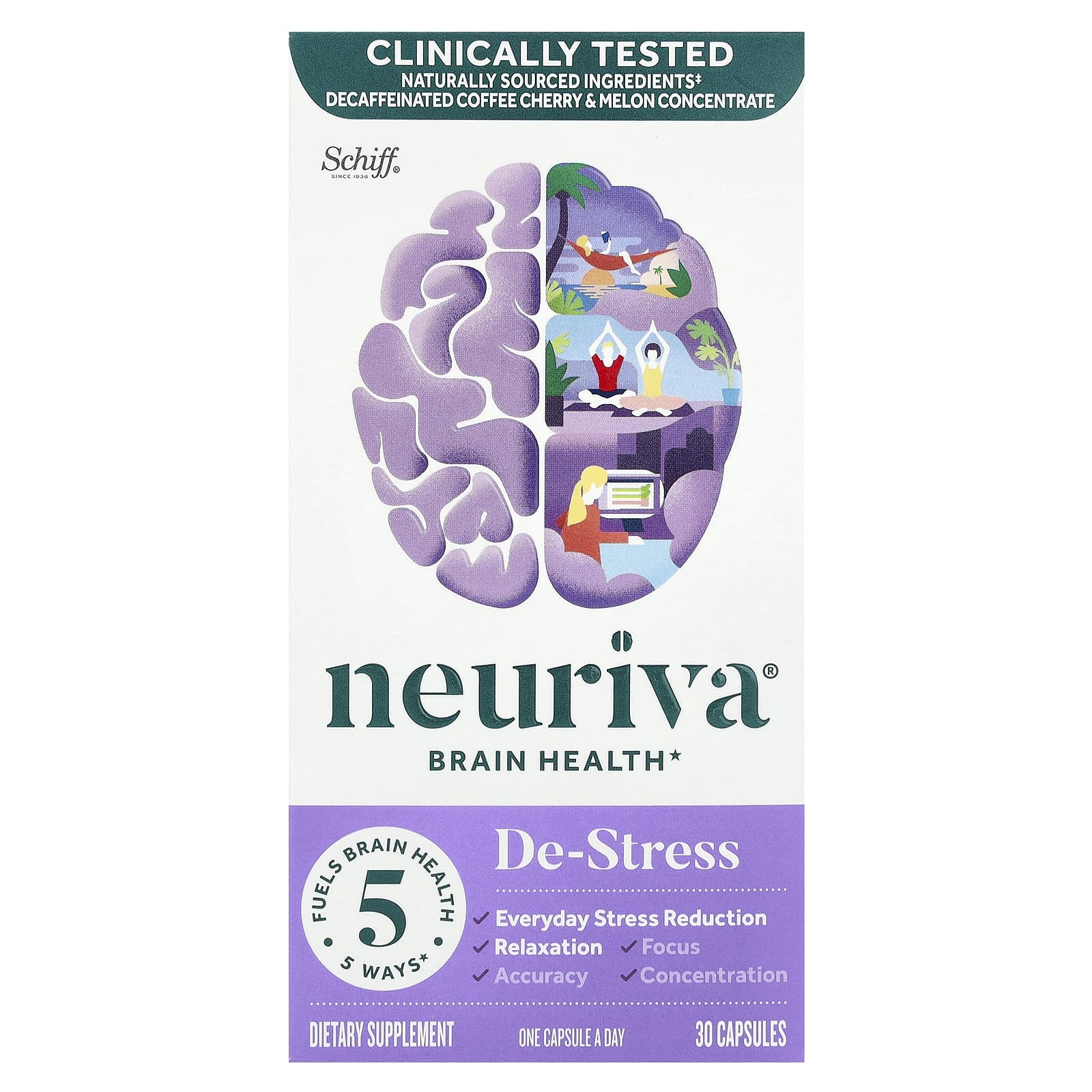 

Шифф, Neuriva® De-Stress, 30 капсул
