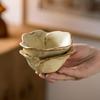 Hand-Kneaded Ceramic Flower-Shaped Dish: Retro Style for Dipping Sauces, Desserts, and Seasoning.