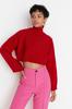 Women's Elegance Style Sweater Stone Super Crop Basic Knitwear Sweater