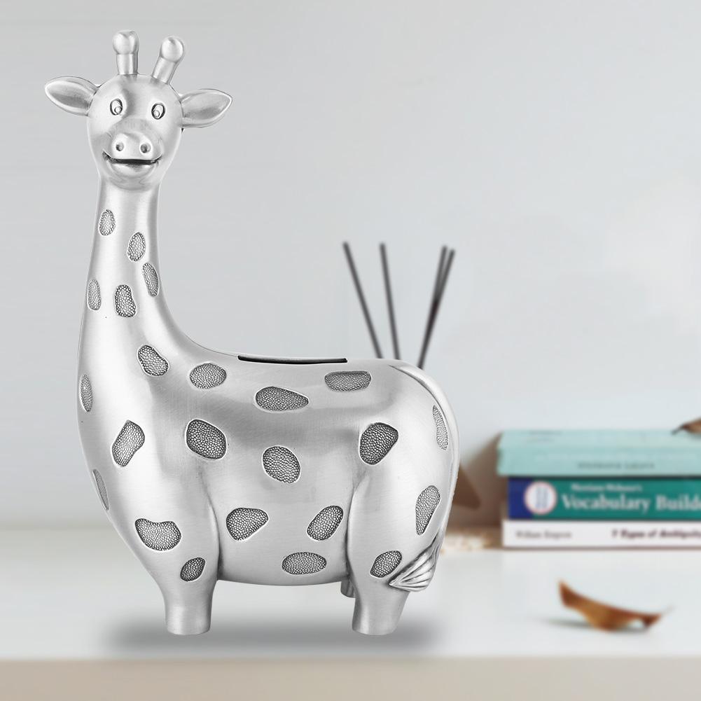 Vintage Alloy Fawn Money Box Animal Coin Saving Pot Piggy Bank Home Decor Gift for Kids
