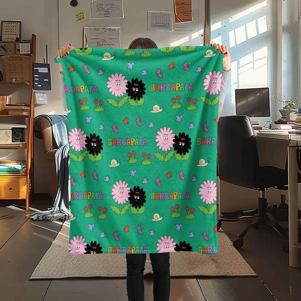 Barbapapa2 Flannel Blanket, High quality Comfortable for All Seasons, Home Decor, Warmth and Comfort