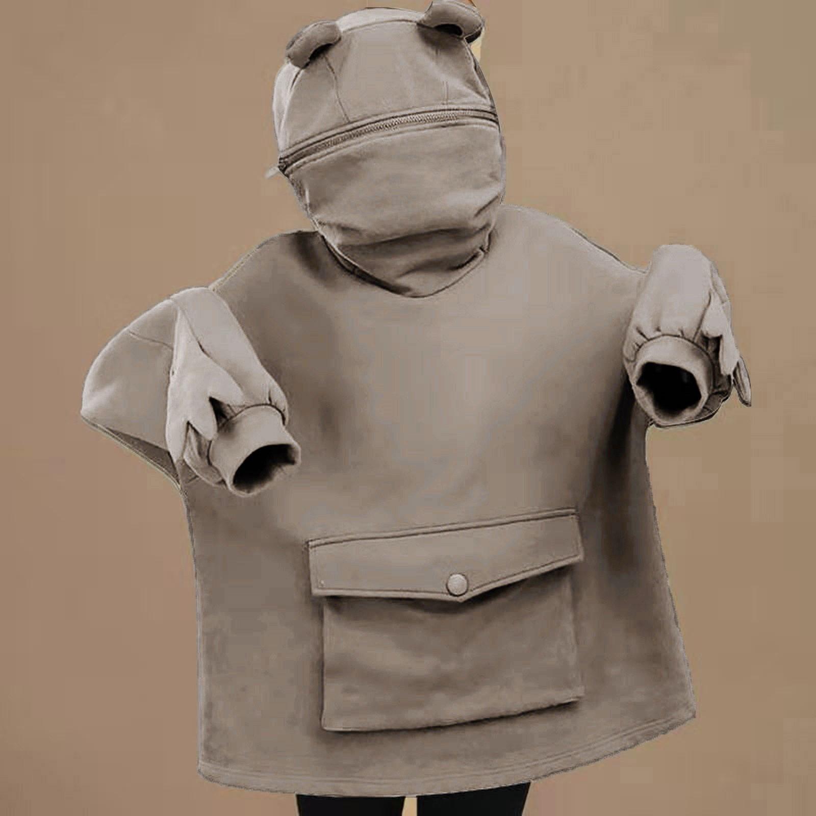 Модный женский свитер с трехмерным милым дизайном и вышивкой S хаки 1467₽