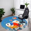 1 Stück Goldfisch Ozean Büro Runder Teppich, Indoor-Matte Geeignet für Büro, Unter Bürostühlen Schlafzimmer Wohnzimmer Heimdekoration, Zimmerdeko