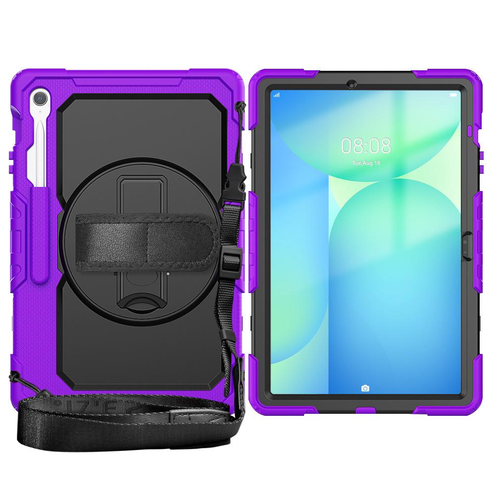 Heavy Duty shockrpoof Case Hand/Shoulder Strap Stand for Samsung Galaxy Tab S10 FE+ Plus 13" X620/X626B With Screen Protector