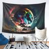 Galactic Moon Tapestry Cosmic Clouds and Nebulae  Enhance Your Bedroom Living Room with Celestial Art for a Dreamy Atmosphere