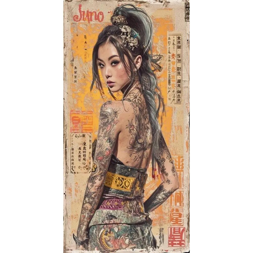 Vintage Japanese Art Geisha Samurai Poster Prints For Living Room Home Decor Sexy Woman And Warrior Canvas Painting Wall Art