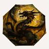 Stained Cute Dragon Wall Art: Vibrant, Decorative Panel for Any Room Umbrella, Cute Umbrella with Cute Design, Portable 3-Fold Compact Umbrella for Me