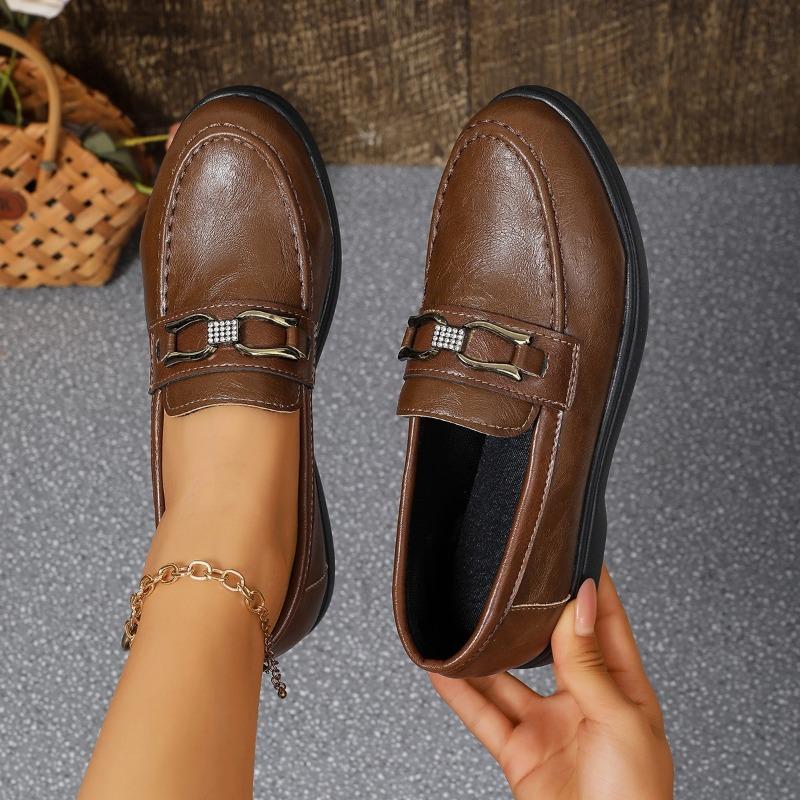 

Обувь больших размеров, На толстой подошве, На толстом каблуке, Новые ретро женские лоферы на одну ногу 43 темно-коричневого