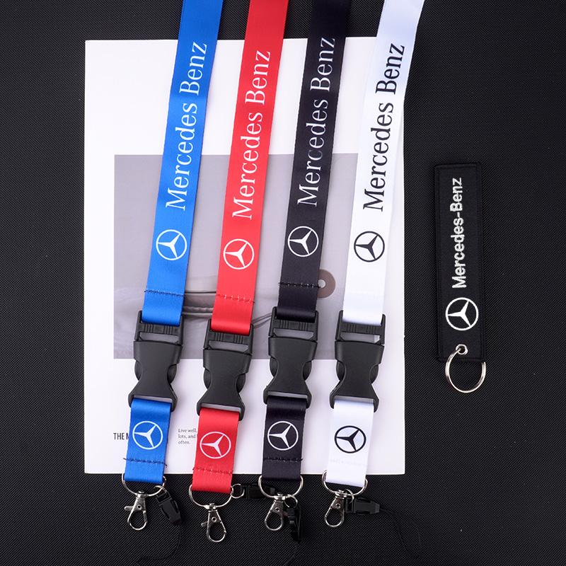 ZPU1  For Mercedes Benz A C E S G Class GLS W177 E300 GLC CLE CLA GLB New Neck Straps Lanyard Key Chain Work ID Card Hanging Rope Ring