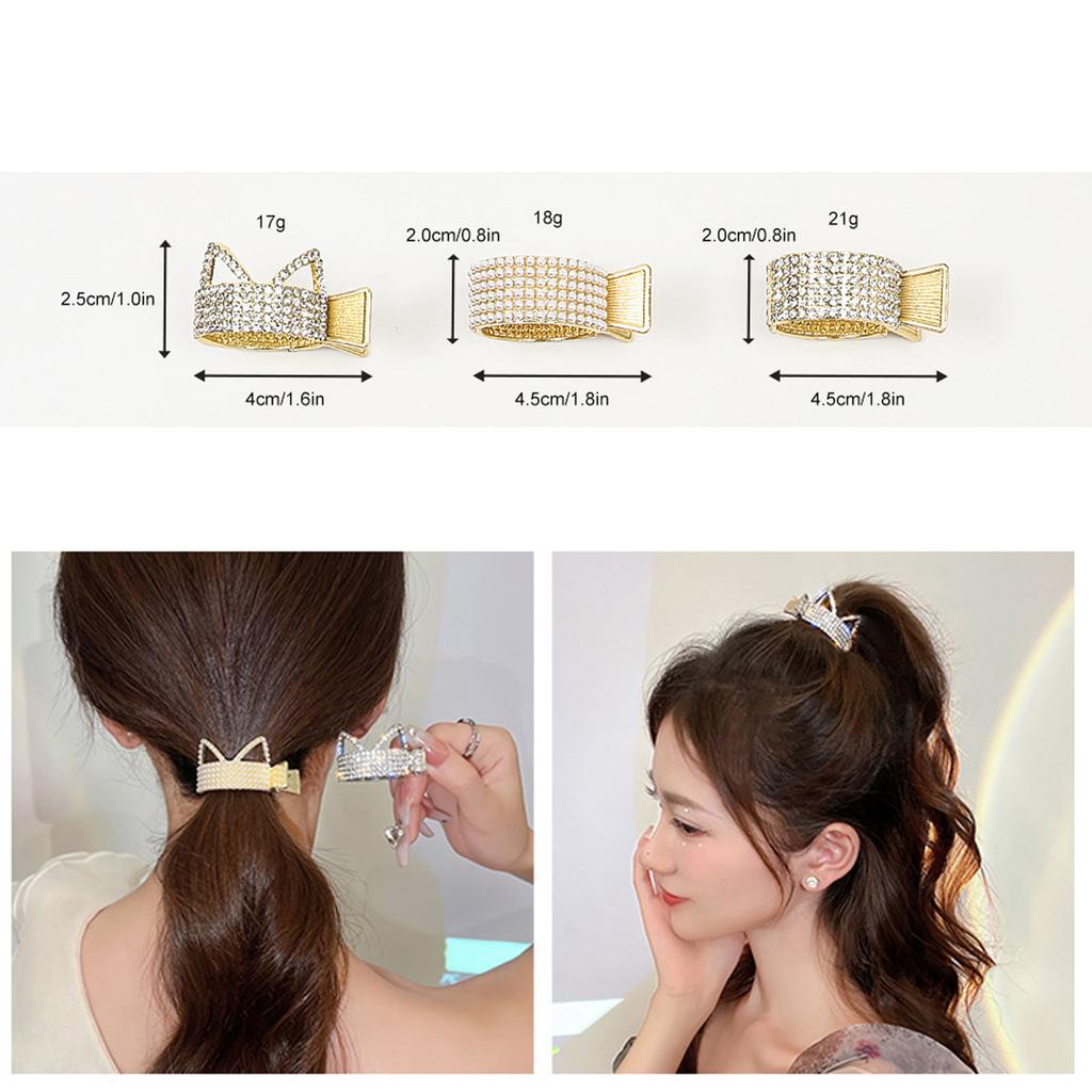 5 Pcs Rhinestone Pearl Fashion Hair Clip Hair Accessories for Women Girl Headdress  Hair Cuffs Clip  Accessories  Girls Gold Silver