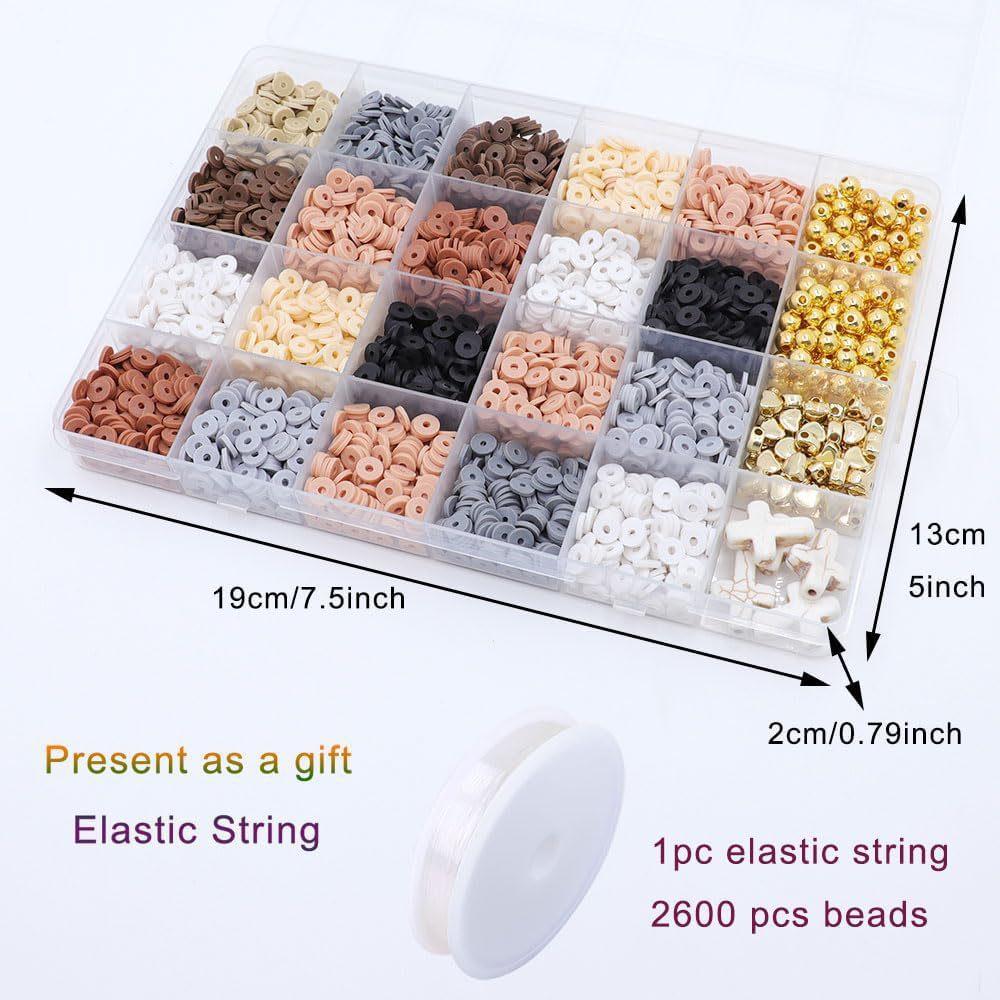 24 Grid Diy Soft Pottery Color Disc Set Decorative Bead Batch, Handmade Bracelet Jewelry Accessories