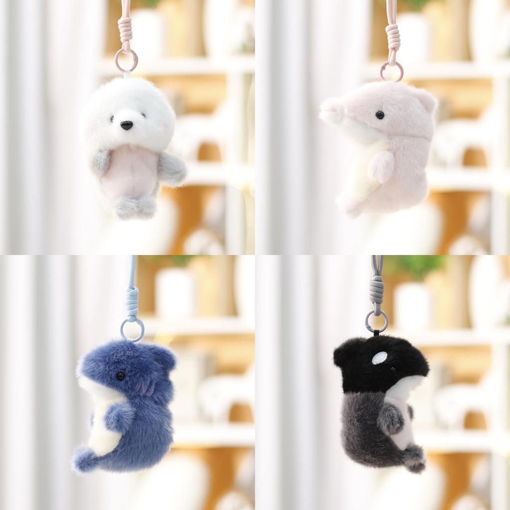 Marine Animal Plush Toy Shark Keychain With Soft Polyester Filling For Girls And Kids