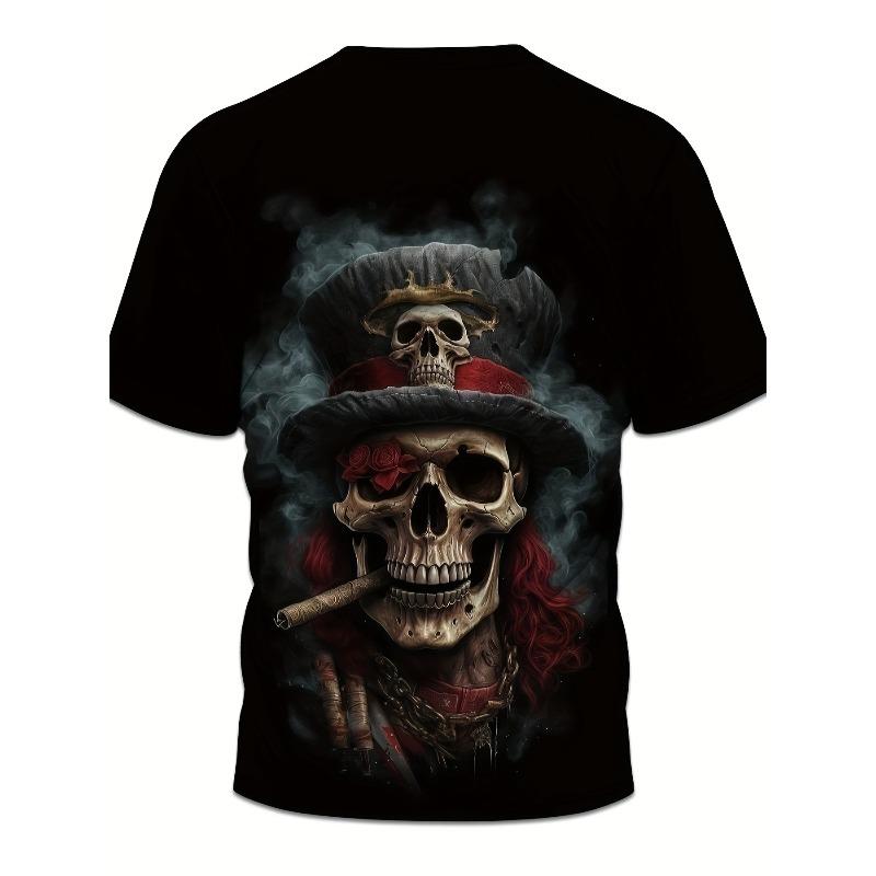 European Size Men S 3D Tiger Print T-Shirt Is Suitable for Everyday Wear, Perfect for Punk Parties, Featuring a Casual Round Neck And Short Sleeves S чёрный