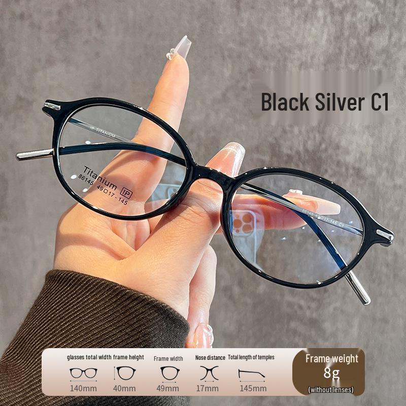 Women's Ultralight Titanium Oval Eyeglasses 86145 - Premium Myopia Frames