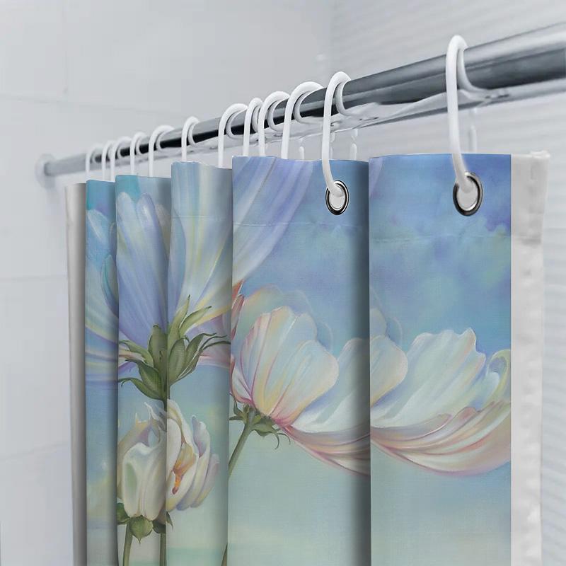 Floral Shower Curtain Botanical Flower Pattern Nature Landscape Bathroom Decor Vintage Farmhouse Rustic Wall Art Home Textile