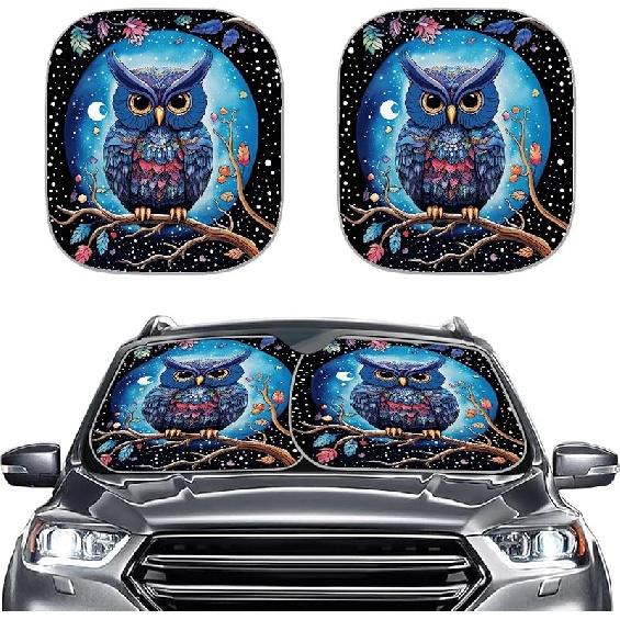 KEIAHUAN Customized Auto Front Window Visor Sun Shade Universal Windshield Sunshade for Car Truck SUV 2-Piece