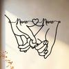 Custom Metal Name Sign for Couples, Personalized Wall Art Valentine Gift, Romantic Heart Love Line Steel Decor