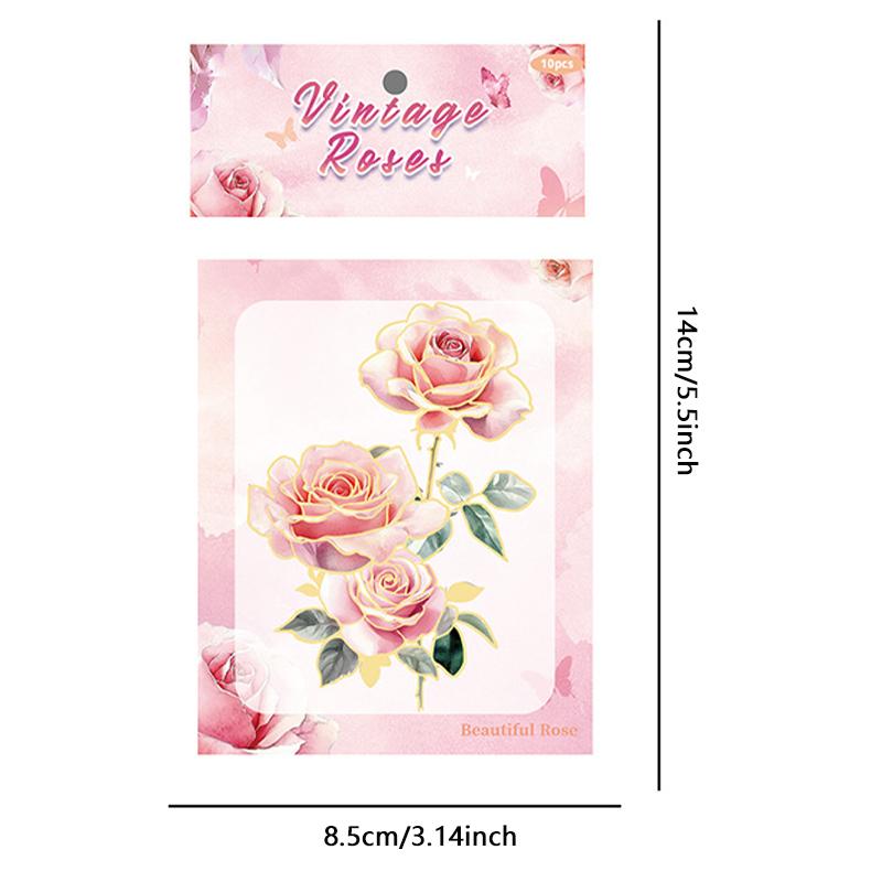 40Pcs Flower Stickers Waterproof Floral Vinyl Stickers Natural Flower Stickers for Scrapbooking Vintage Craft Sticker