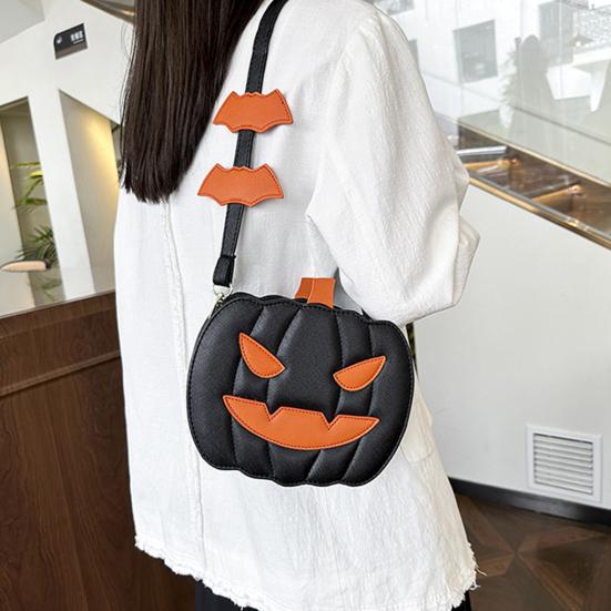 Pumpkin Crossbody Bag Halloween Pumpkin Purse Shoulder Bag with Adjustable Shoulder Strap for Party Street Daily Wear