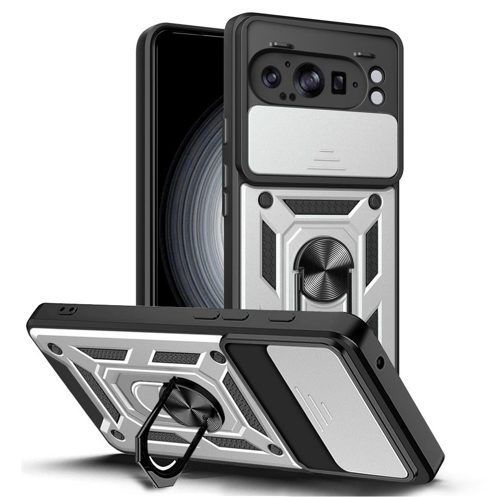 

Чехол для камеры Pixel 9 Pro XL Pixel 9 Pro 8A Pixel8 Pro Google Pixel 8 Pixel 6 Pro Armor Hybrid Metal Ring Back Cover For Pixel 6 Pro серебряный