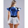Woman's Outerspace Astronaut Alien Robot Cosplay Costume Metallic Cap Sleeve Tutu Dance Dress for Carnival Festival Halloween
