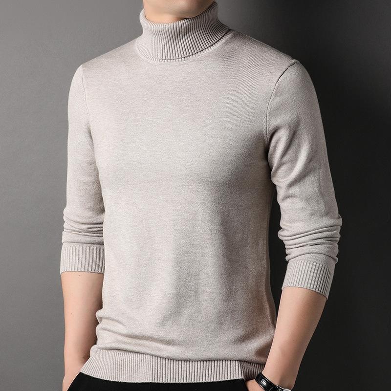 

Мужской осенне-зимний свитер с высоким воротом однотонный мужской базовый свитер мужской модный теплый свитер повседневная деловая мужская одежда 125