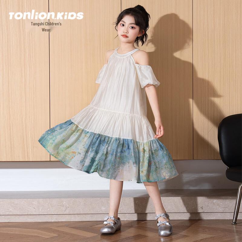 Tangshi Girls 2026 Summer Short Sleeve Princess Dress 160