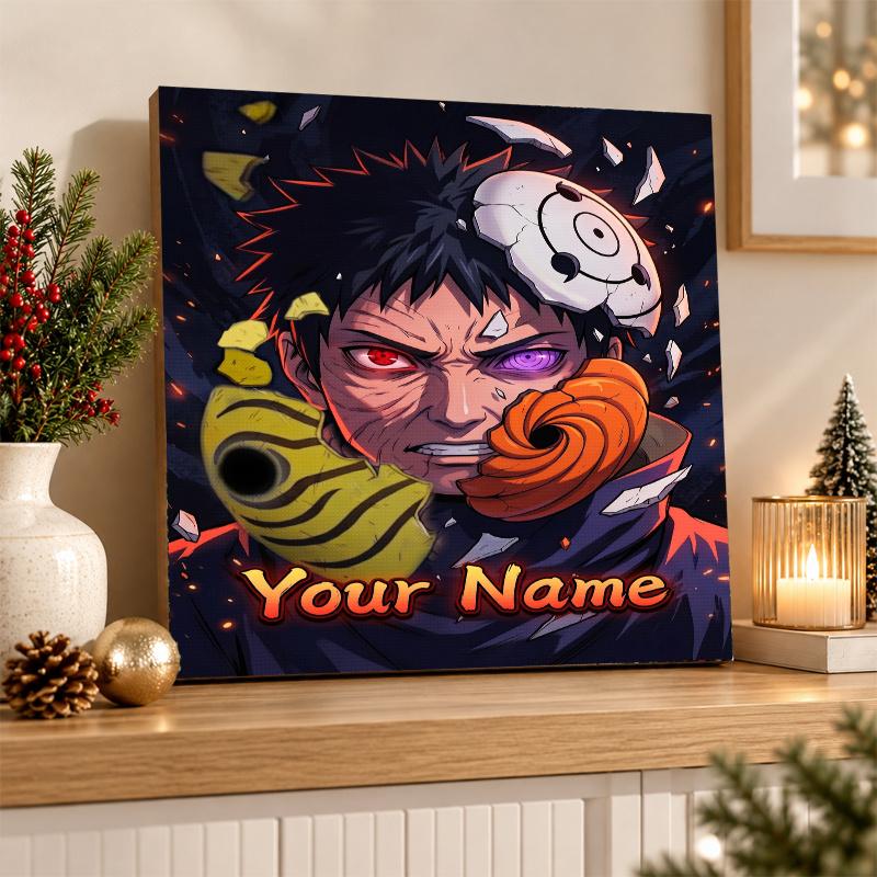 Obito Uchiha Custom Name Diamond Painting Personalized 5D Full Drill DIY Diamond Art Home Decor