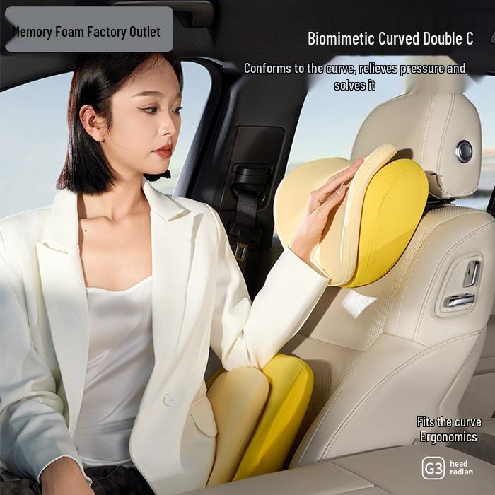 Memory Foam Car Seat Cushion with Lumbar and Neck Support