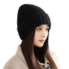 Wool Hat with Versatile Windproof and Velvet Ear Protection Hat for Women with Big Head Circumference Showing Face Small Cold Hat