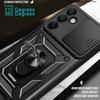 Slide Lens Armor Funda for Samsung Galaxy S24 FE Ultra S23 Plus Ultra M15 F15 M55 A15 A55 A35 5G Case Magnetic Ring Stand Cover