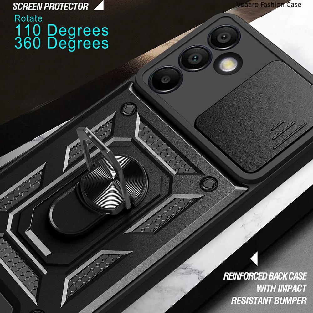 Slide Lens Armor Funda for Samsung Galaxy S24 FE Ultra S23 Plus Ultra M15 F15 M55 A15 A55 A35 5G Case Magnetic Ring Stand Cover
