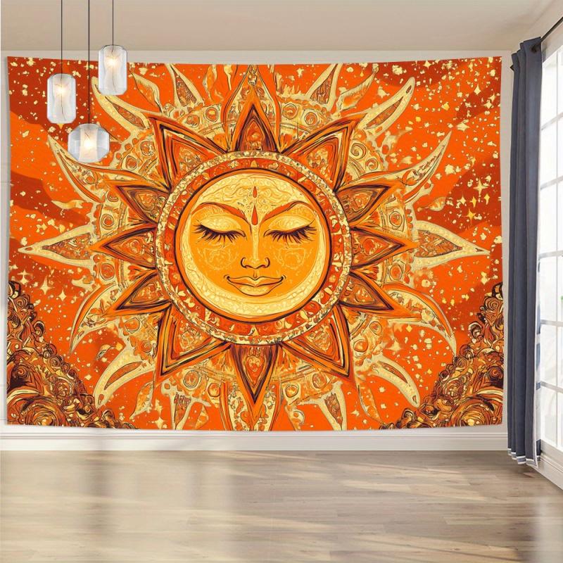 VIKAMA Bohemian Sunshine Tapestry Ethnic Mandala Theme Wall Hanging Living Room Bedroom Home Wall Decoration