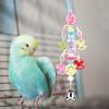 Colorful Beads Bell Bird Cage Stand Parrot Hanging Toy Pet Birds Bite Chewing Decoration Toys