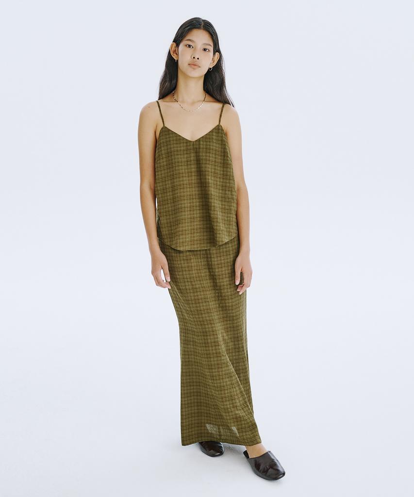 WNDERKAMMER Check Sleeveless Top_Khaki