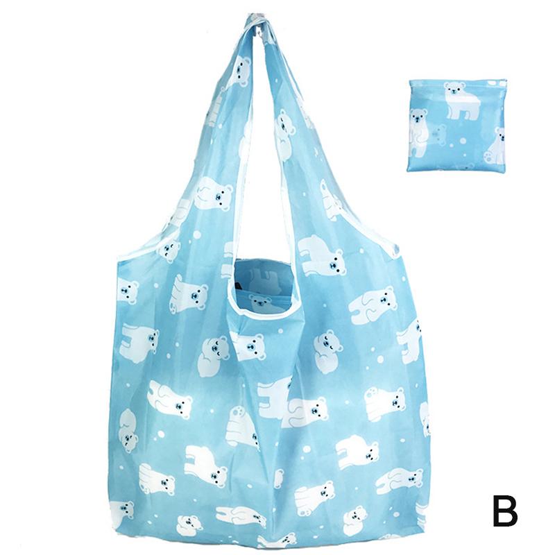 1Pc Foldable Shopping Bag Reusable Travel Grocery Bag Eco-Friendly Tote Bag