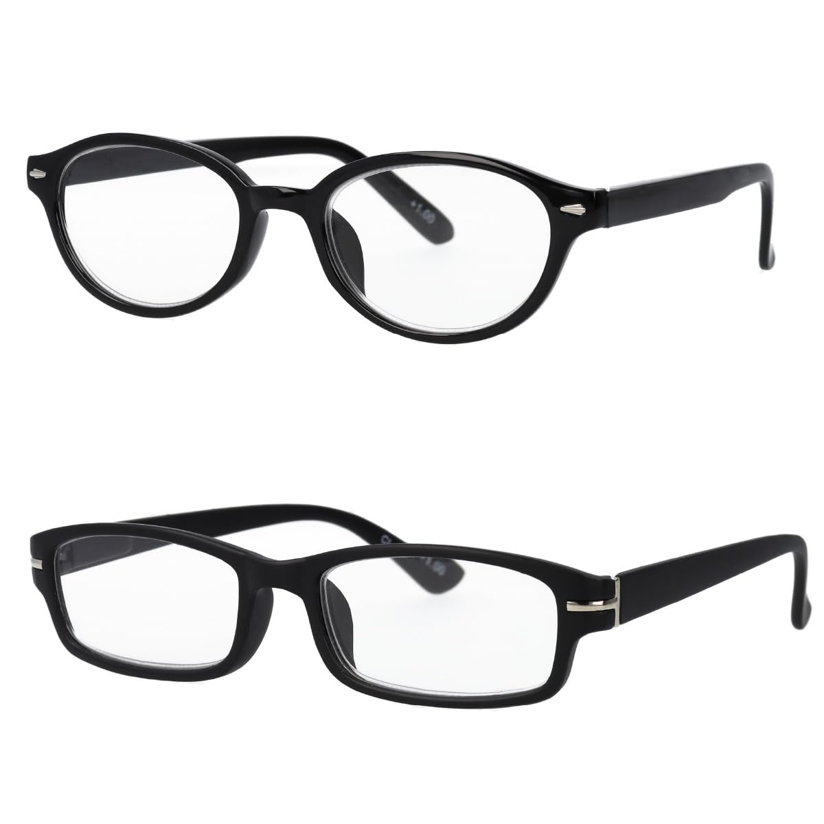 

Oval Reading Black with Spring Temples Open Over 90 No Adjustment Lightweight Reading Senior Presbyopia Glasses [EYE ME] Glasses, Black, Rim, +1.00,