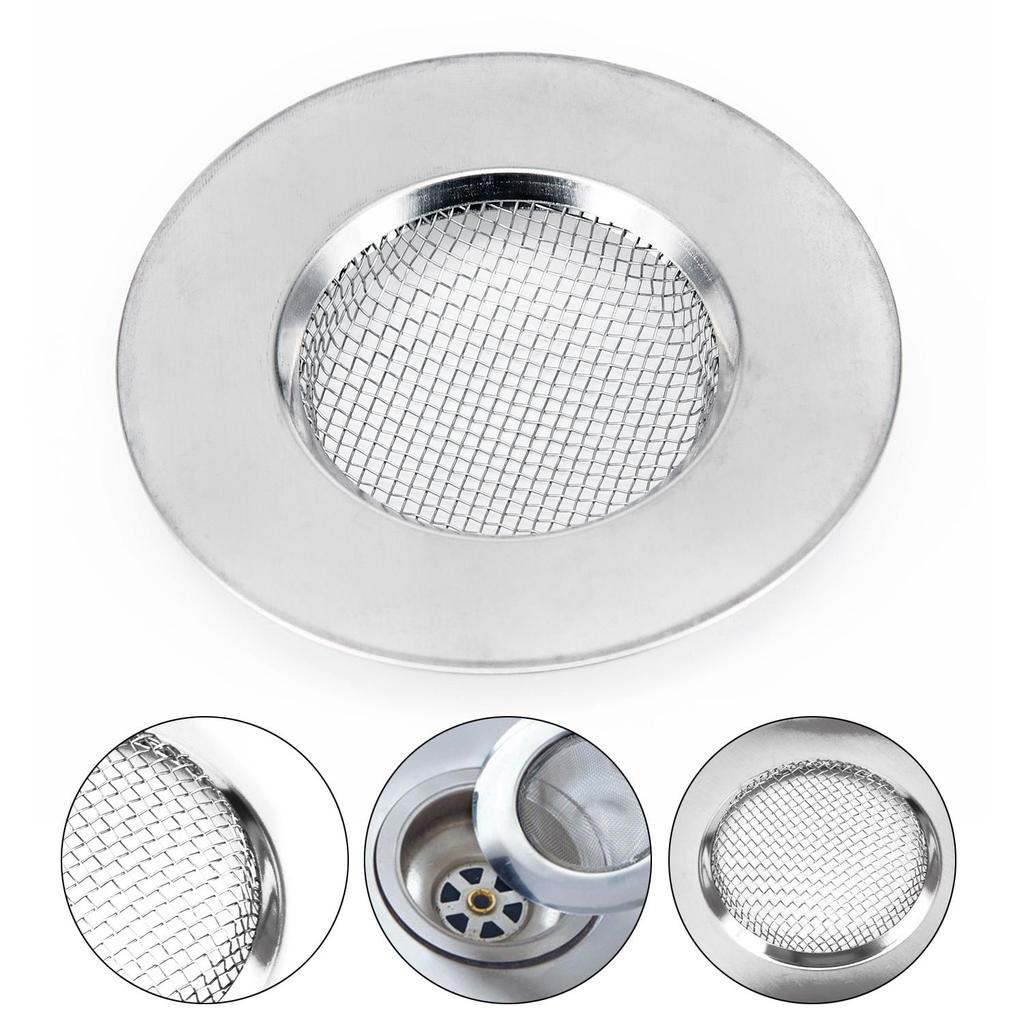 Stainless Steel Kitchen Sink Mesh Strainer Basin Drain Basket Stopper Filter Uk