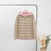 Fashionable Light and Thin Hooded White Duck Down Pressed Glue Contrasting Color Down Jacket Women's Short Korean Version Jacket Tide