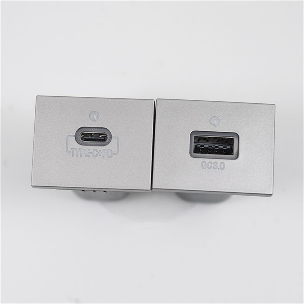 USB-A QC3.0 USB-C PD Fast Charger Socket Panel Mount For Ford Focus MK2 2005-09