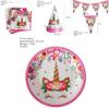 Wreath Unicorn Kids Birthday Party Supplies Colorful Tableware Plates Cup And Forks