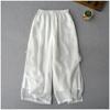 Summer Wide-Leg Ramie Culottes: Artistic, Comfortable, Versatile, Cool Side-Slit Pants